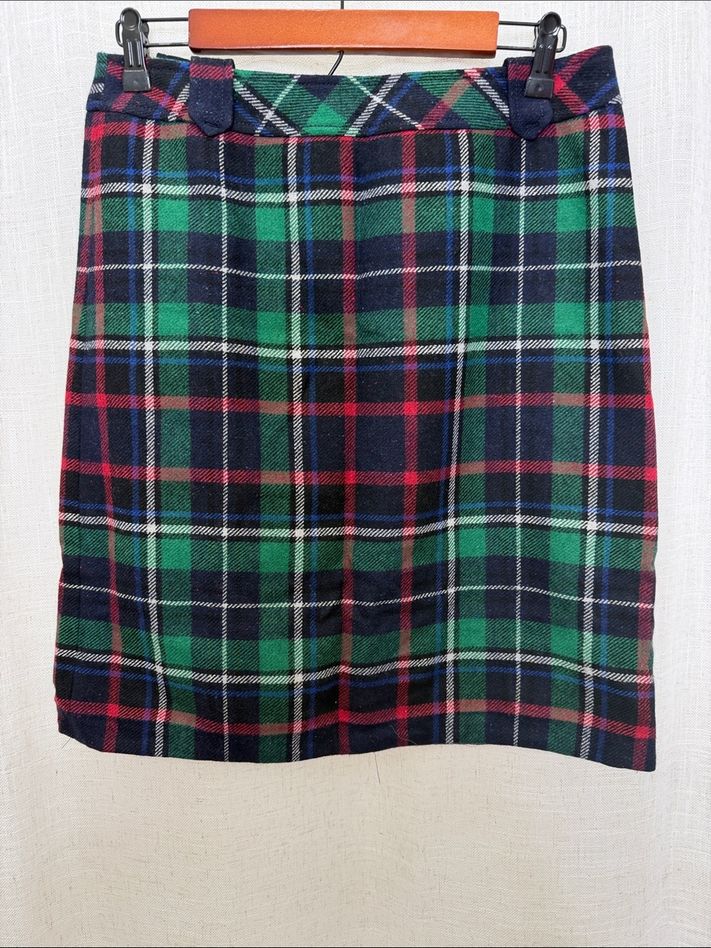 Talbots Blue & Green Plaid Skirt Size 6 Excellent Condition